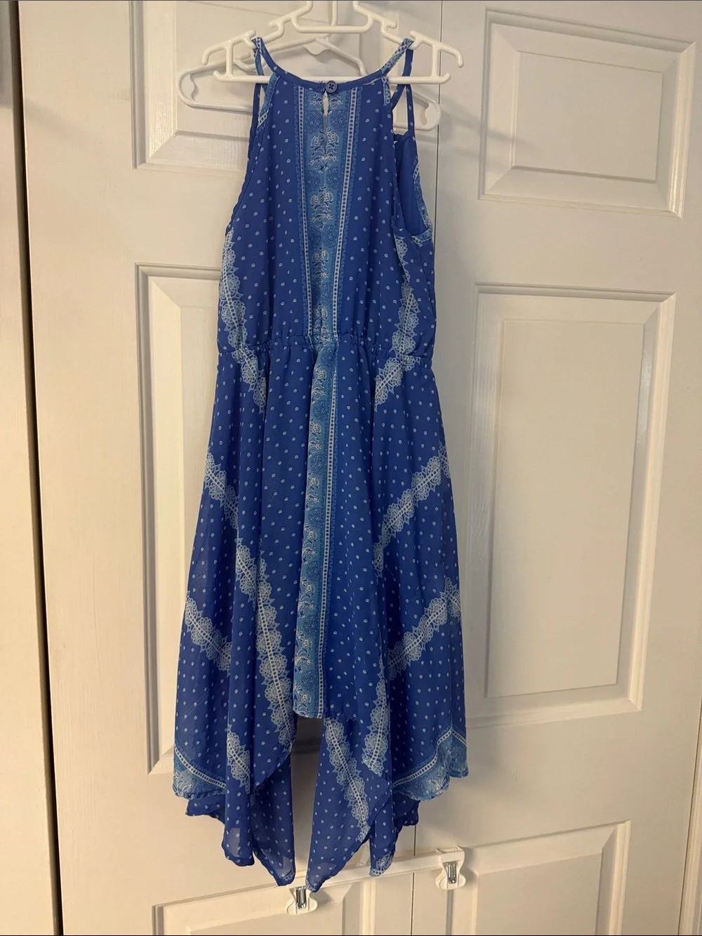 The Children's Place Blue Paisley-Print Handkerchief-Hem Sundress